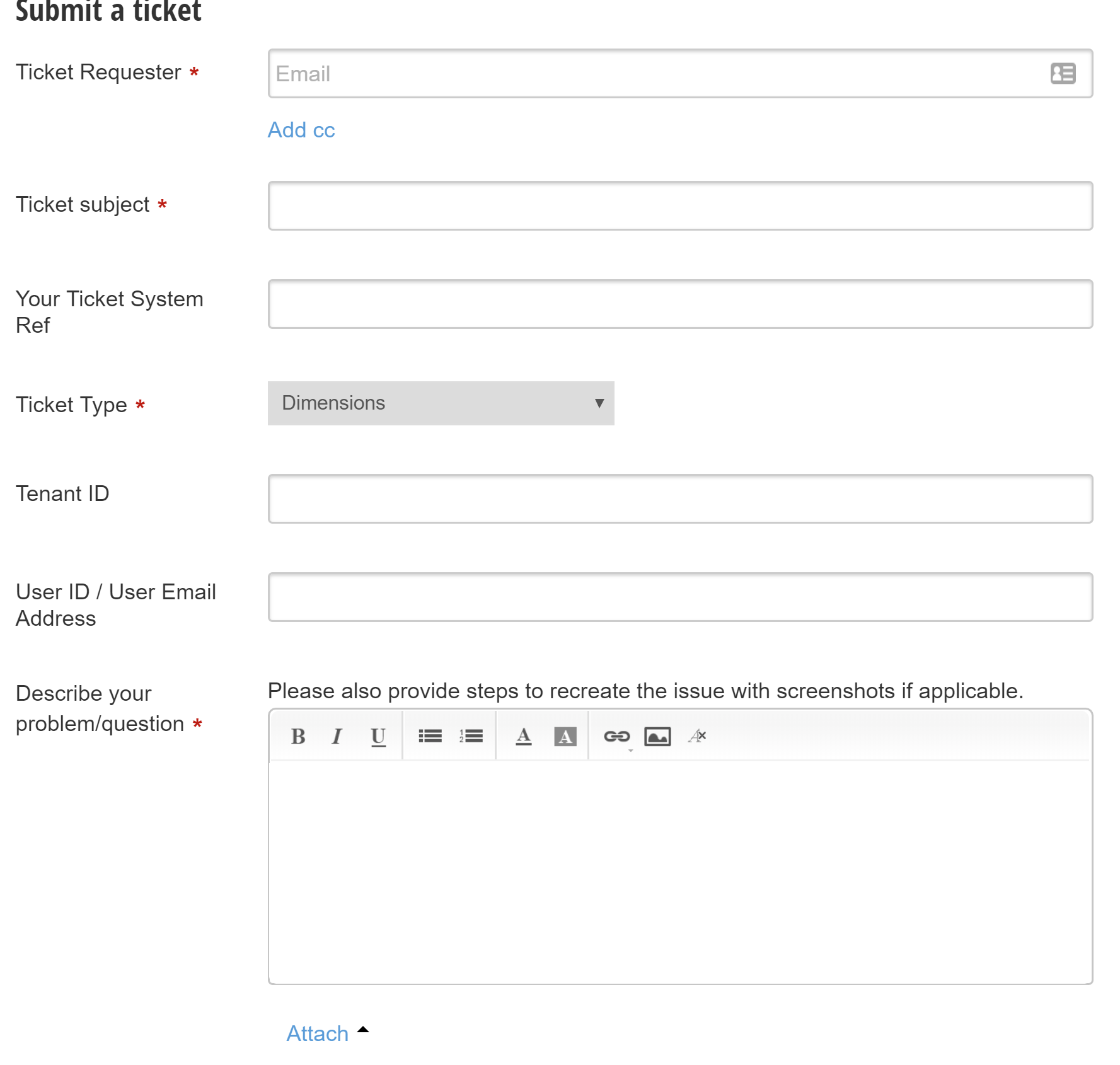 Support Raise Ticket